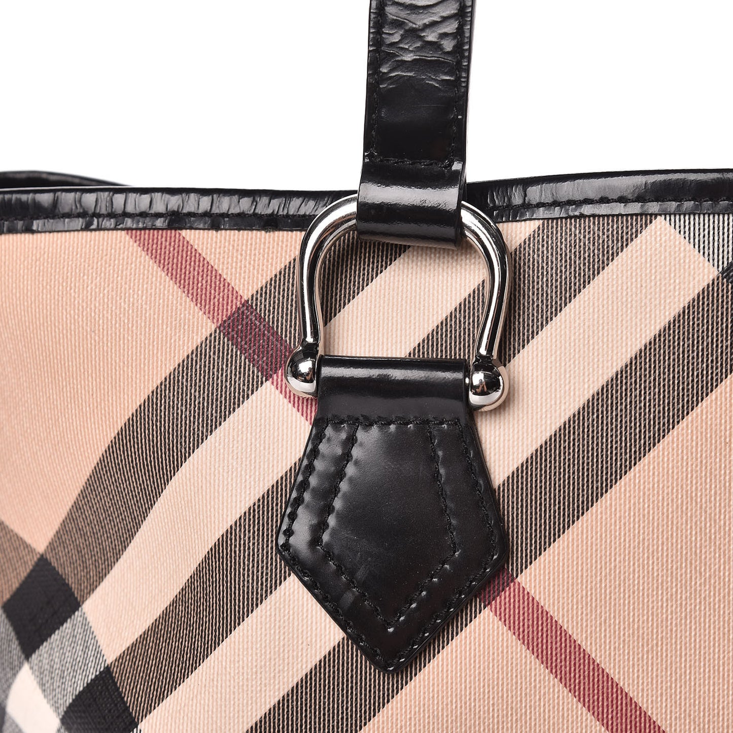 Patent Trim Nova Check Small Nickie Shopper Tote