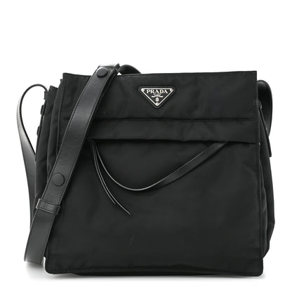 Prada Tessuto Nylon Front Pocket Messenger Bag Black 1 of 12