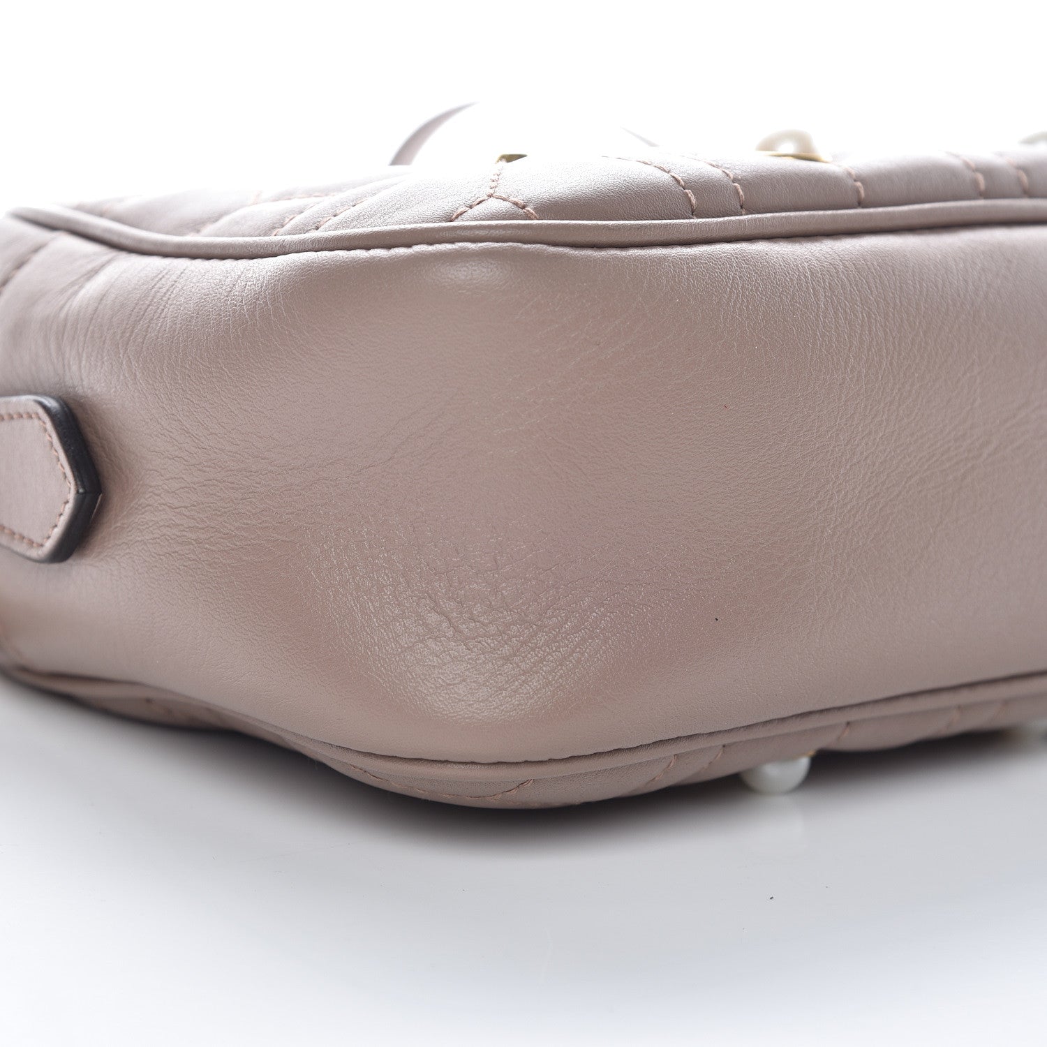 Gucci Calfskin Matelasse Studded Small Pearly GG Marmont Chain Shoulder Bag Porcelain Rose 5 of 9