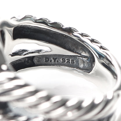 David Yurman Sterling Silver 11mm Hampton Blue Topaz Diamond Albion Ring 49 5 4 of 4