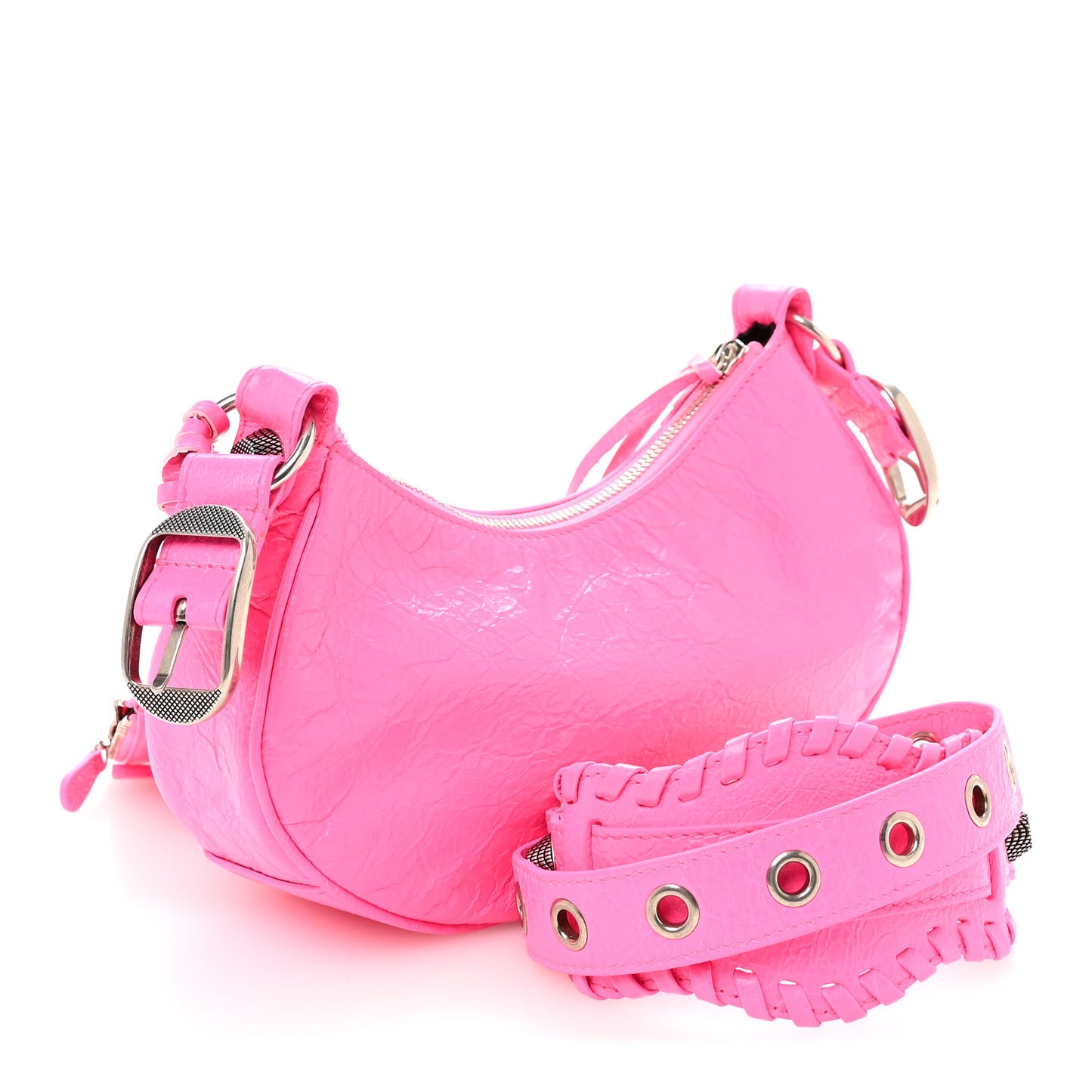 Agneau Arena Le Cagole Shoulder Bag XS Hot Pink Hot Pink