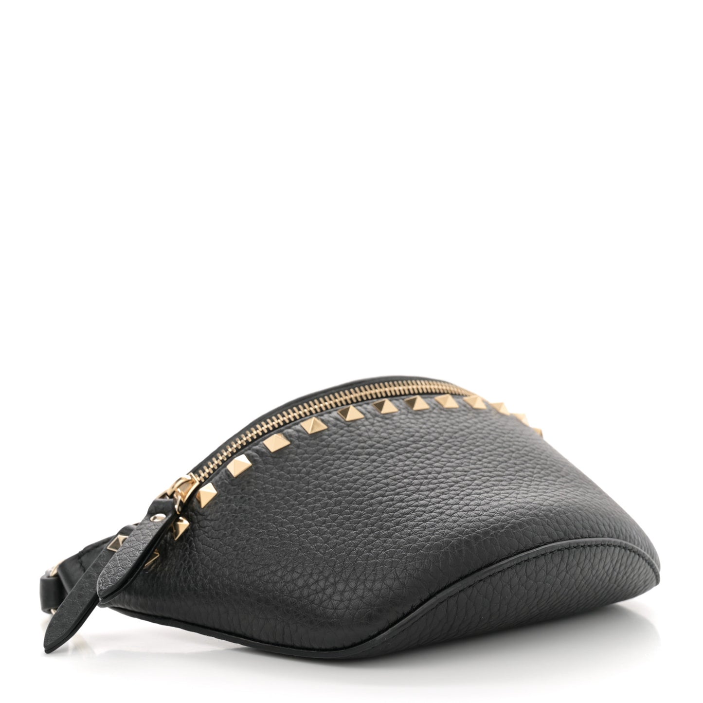 Calfskin Rockstud Belt Bag Black
