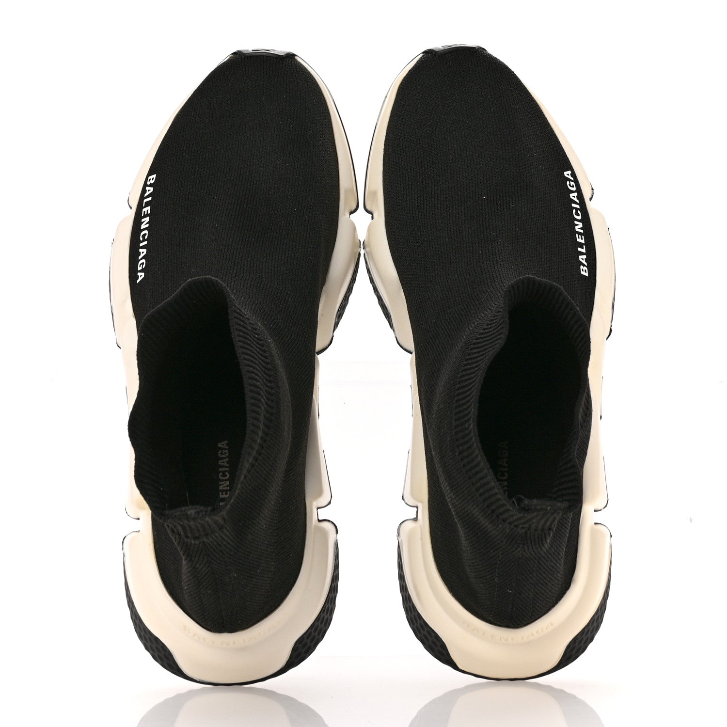 Balenciaga Neoprene Knit Womens Speed Sneakers 38 Black White 2 of 10