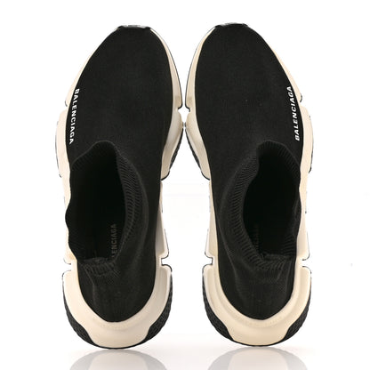 Balenciaga Neoprene Knit Womens Speed Sneakers 38 Black White 2 of 10
