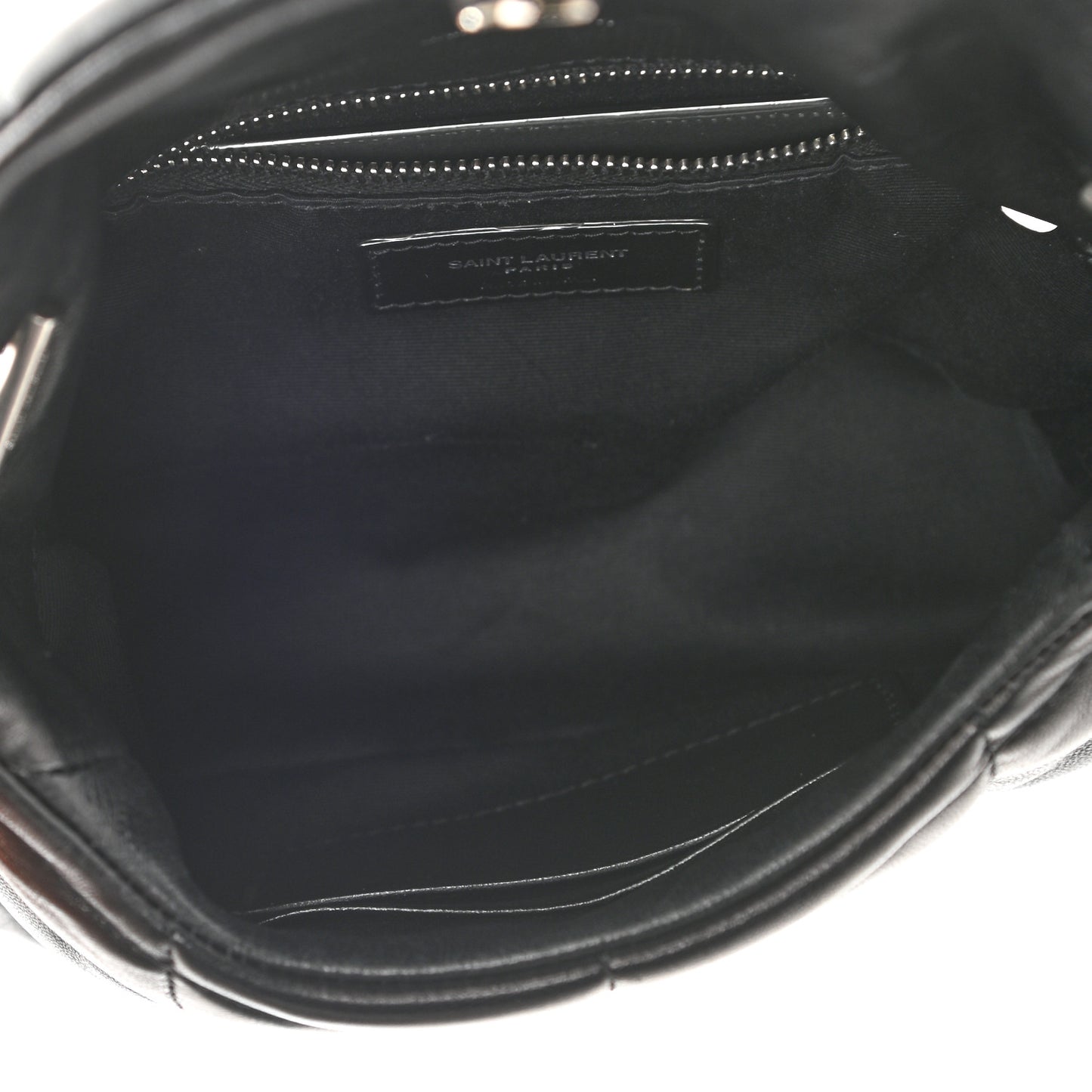 Lambskin Quilted Toy Loulou Puffer Monogram Chain Satchel Black