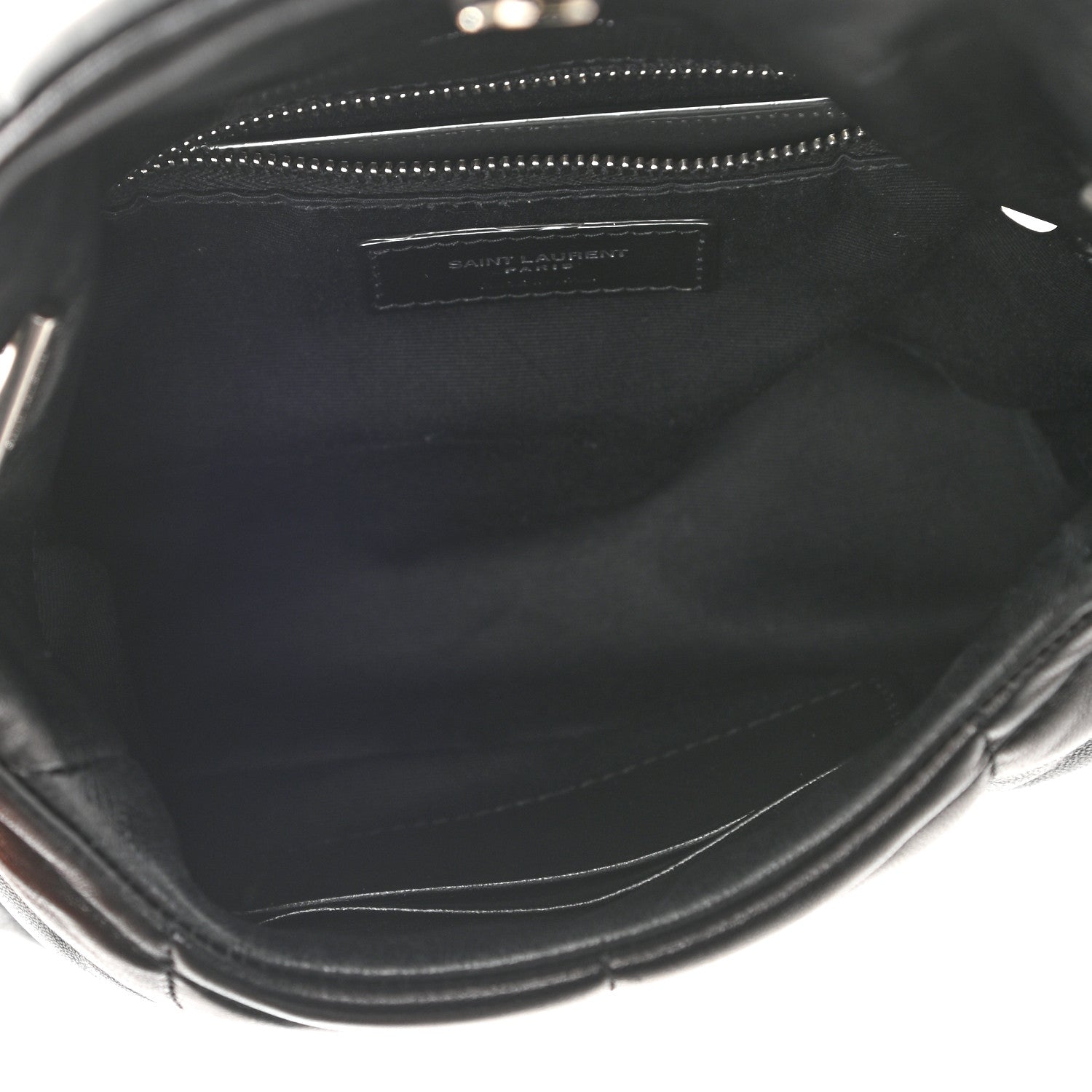 Saint Laurent Lambskin Quilted Toy Loulou Puffer Monogram Chain Satchel Black 5 of 10