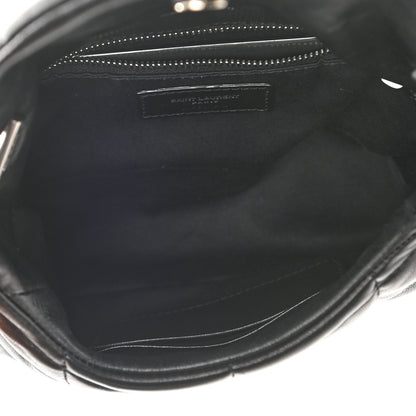 Saint Laurent Lambskin Quilted Toy Loulou Puffer Monogram Chain Satchel Black 5 of 10