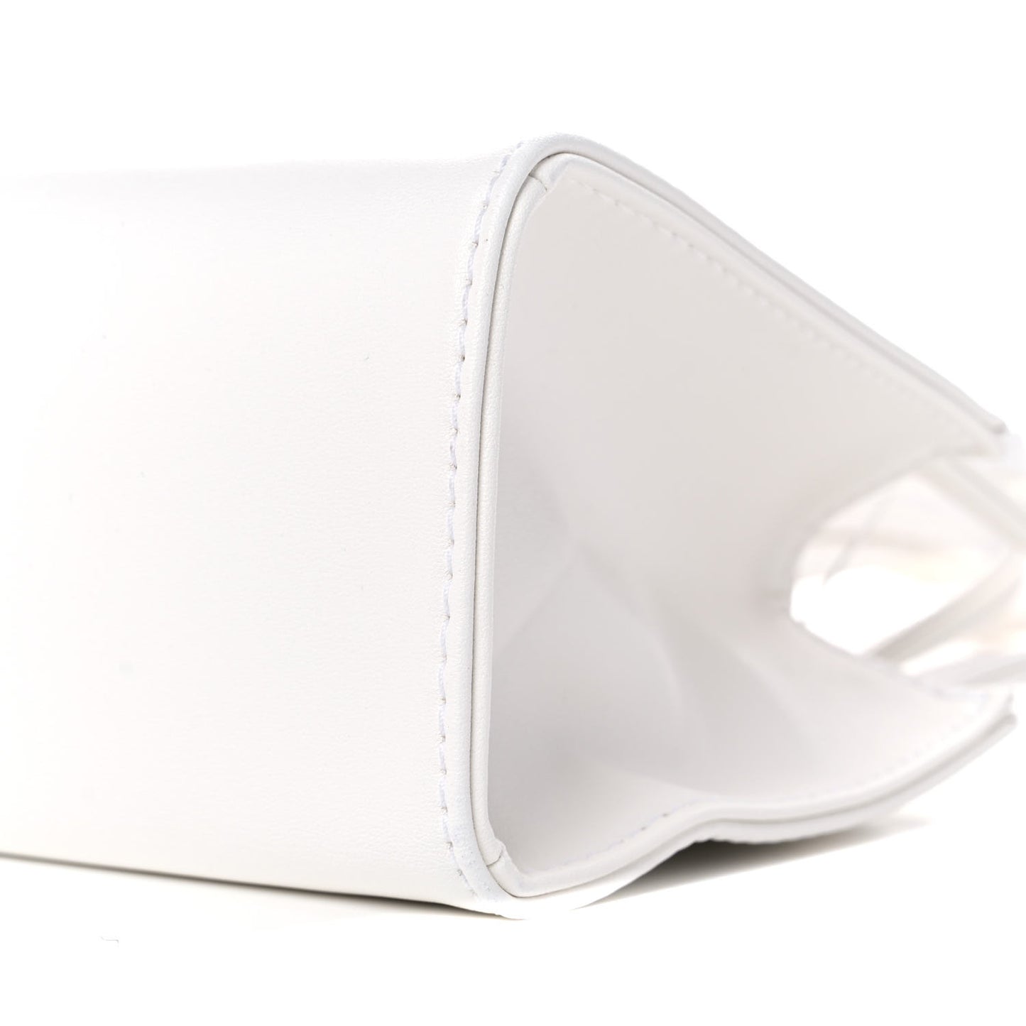 Vegan Leather Small Shopping Bag White