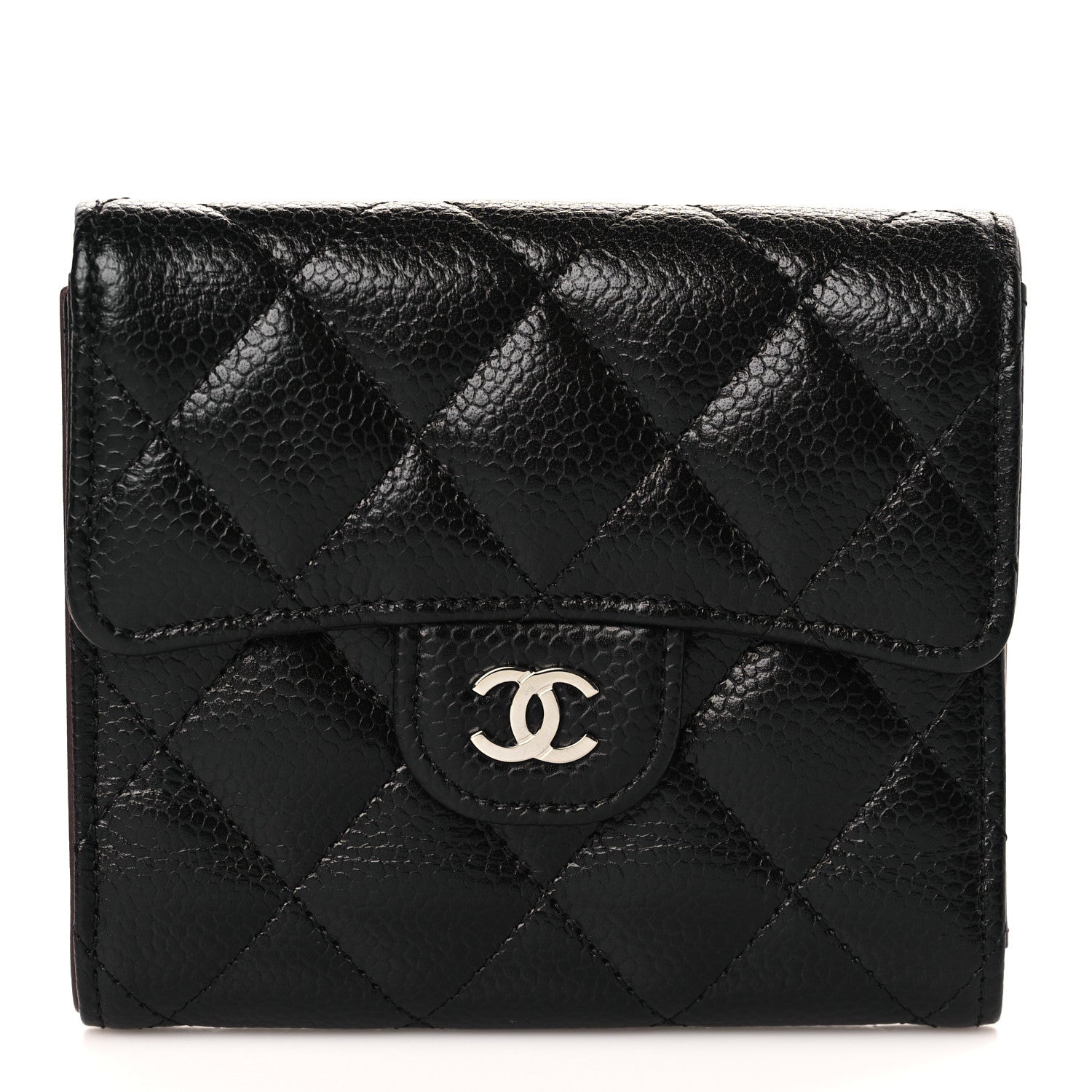 Chanel Caviar Quilted Compact Flap Wallet Black 1 of 7