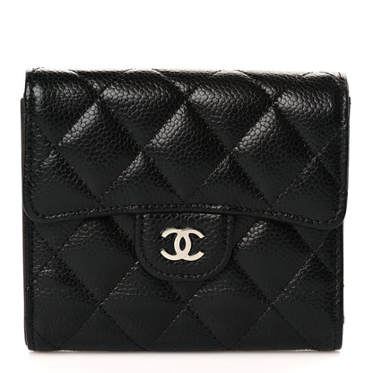 Chanel Caviar Quilted Compact Flap Wallet Black 1 of 7