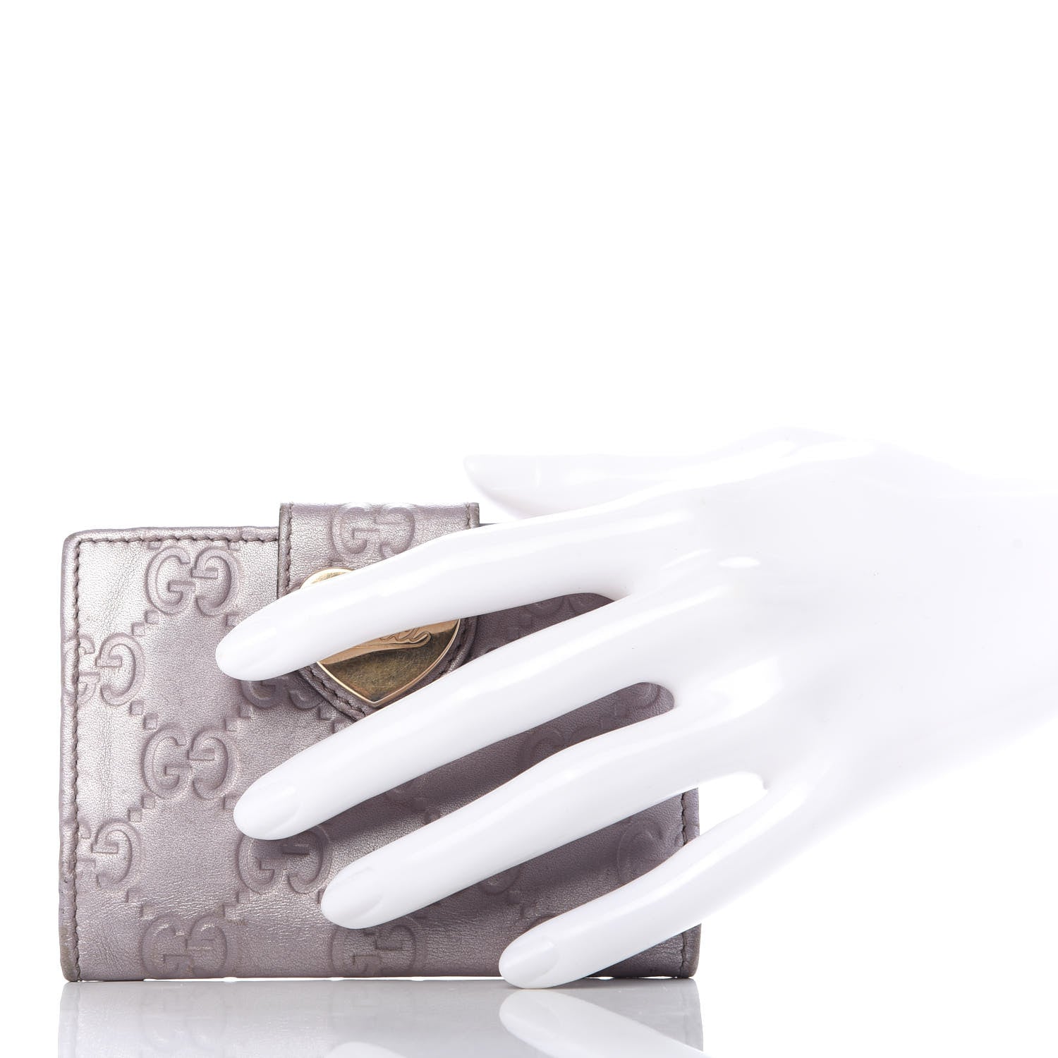 Gucci Metallic Guccissima Heart Travel Wallet Lavender 2 of 6