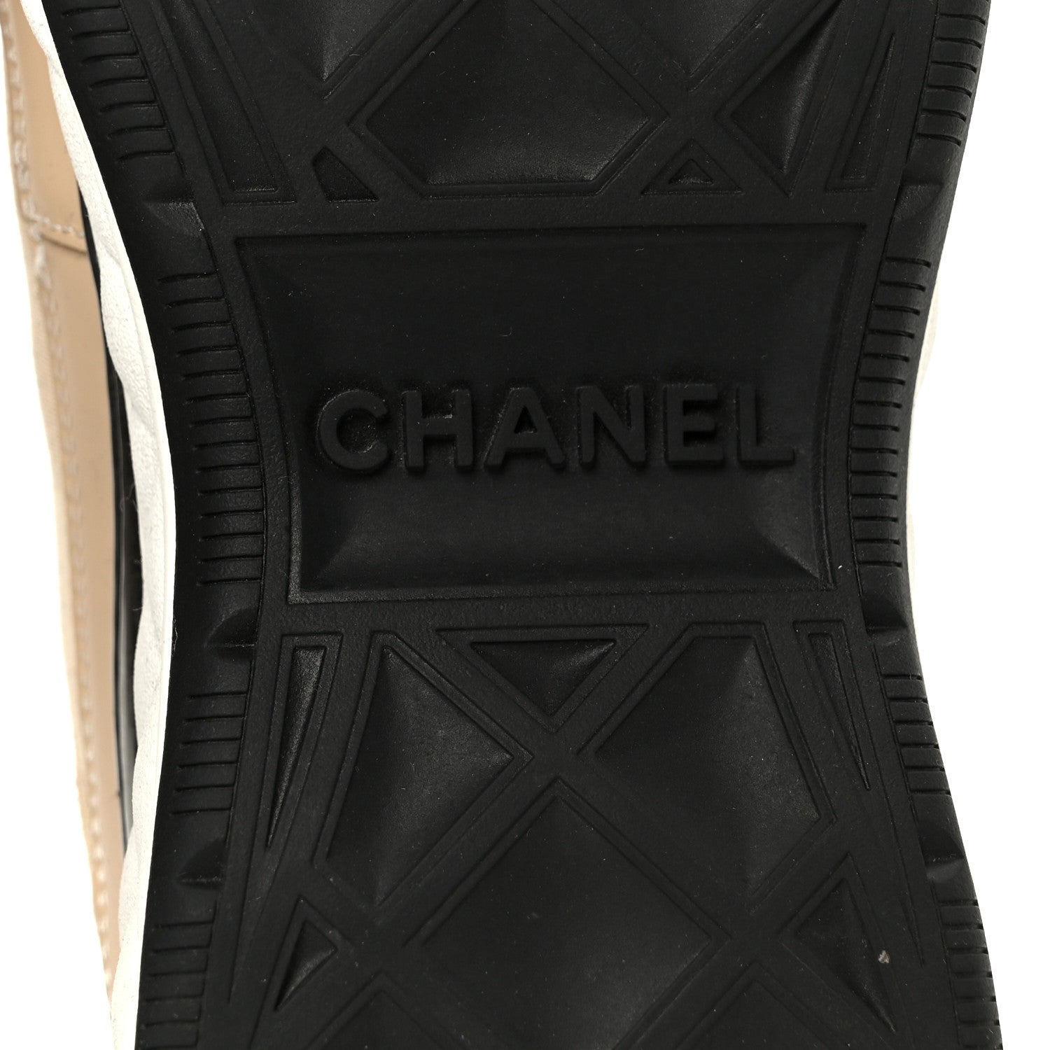 Chanel Velvet Calfskin Mixed Fibers CC Sneakers 37.5 Beige 7 of 10