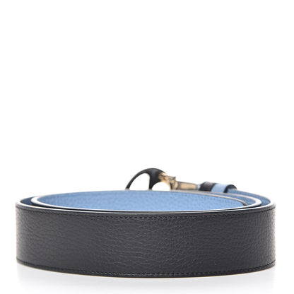 Gucci Dollar Calfskin 1973 Reversible Belt 90 36 Black Mineral Blue 4 of 7