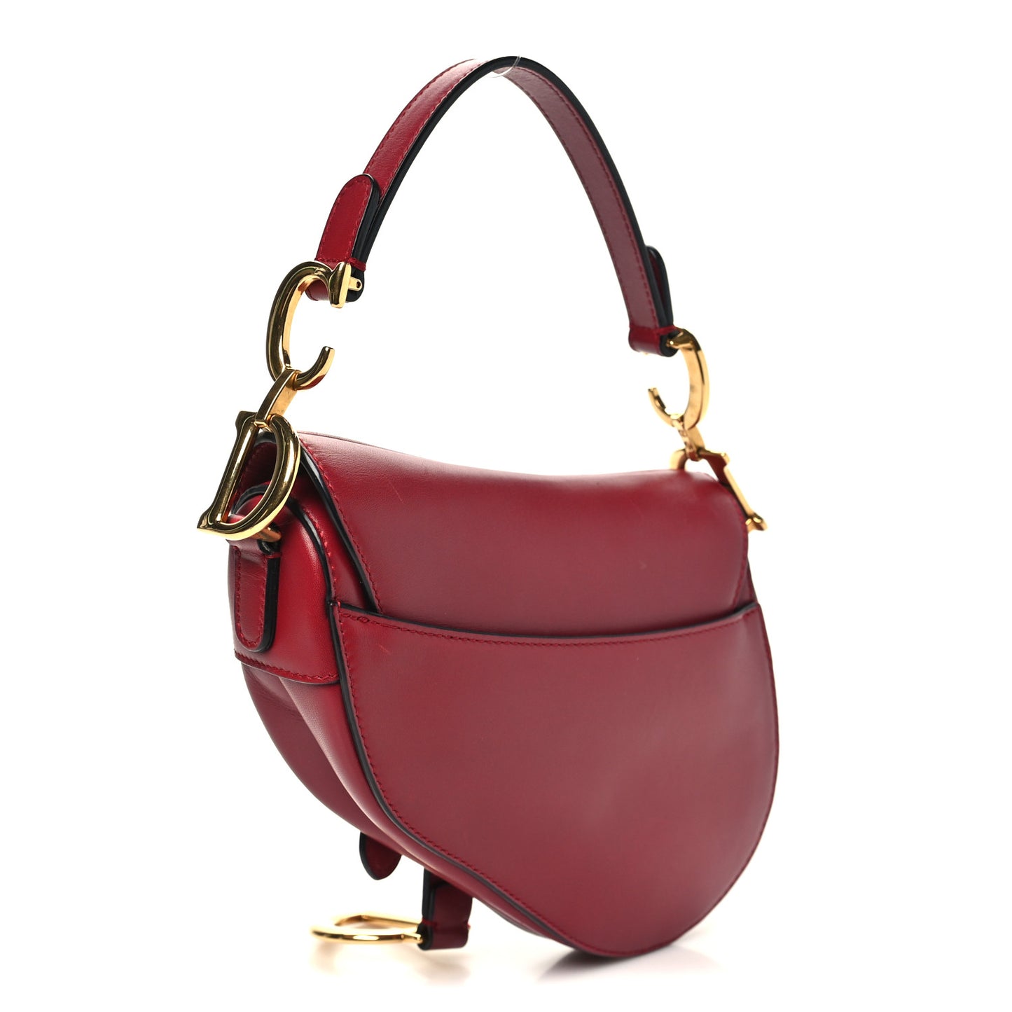 Calfskin Mini Saddle Bag Red