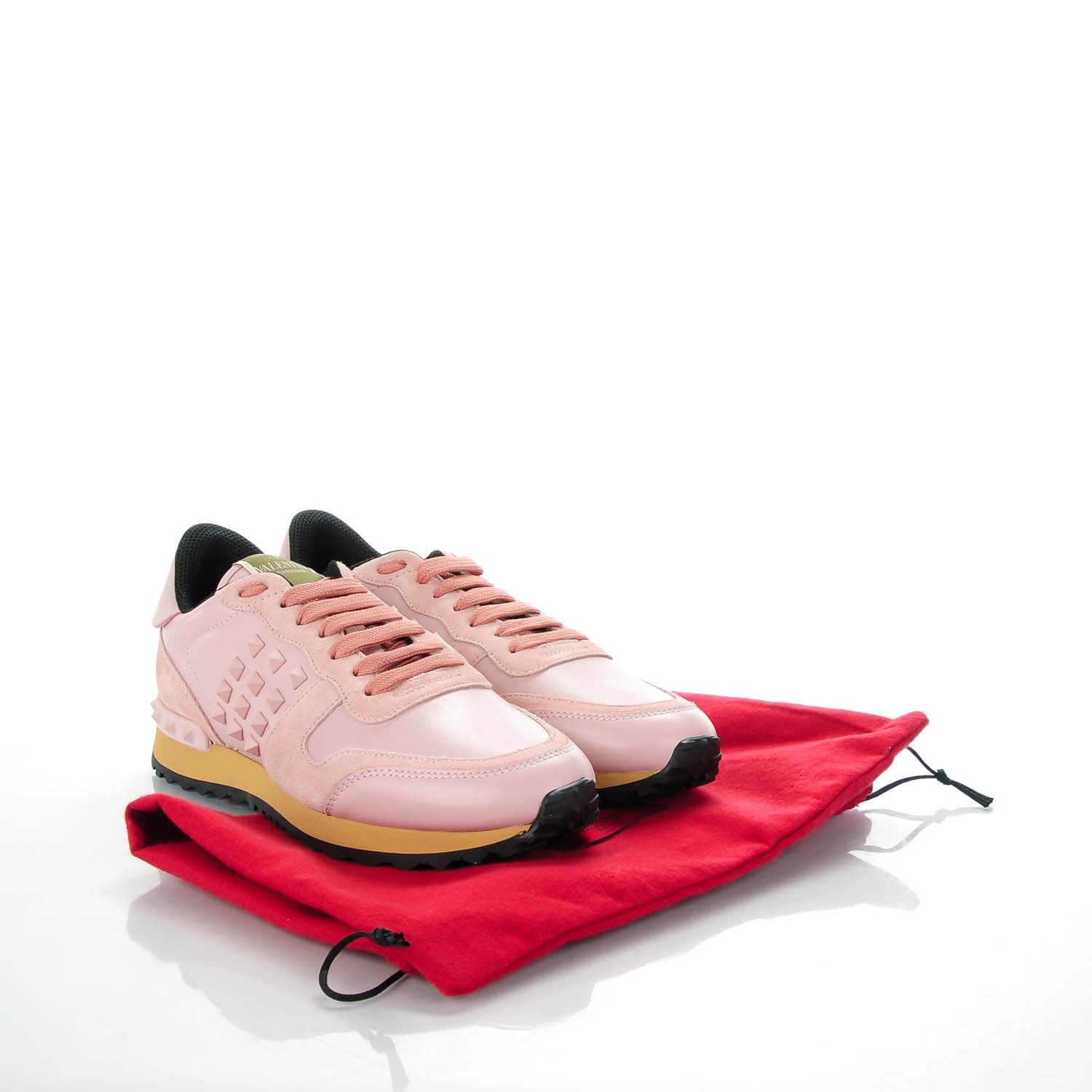 Valentino Garavani Suede Calfskin Rockstud Sneakers 37 Light Pink 9 of 9