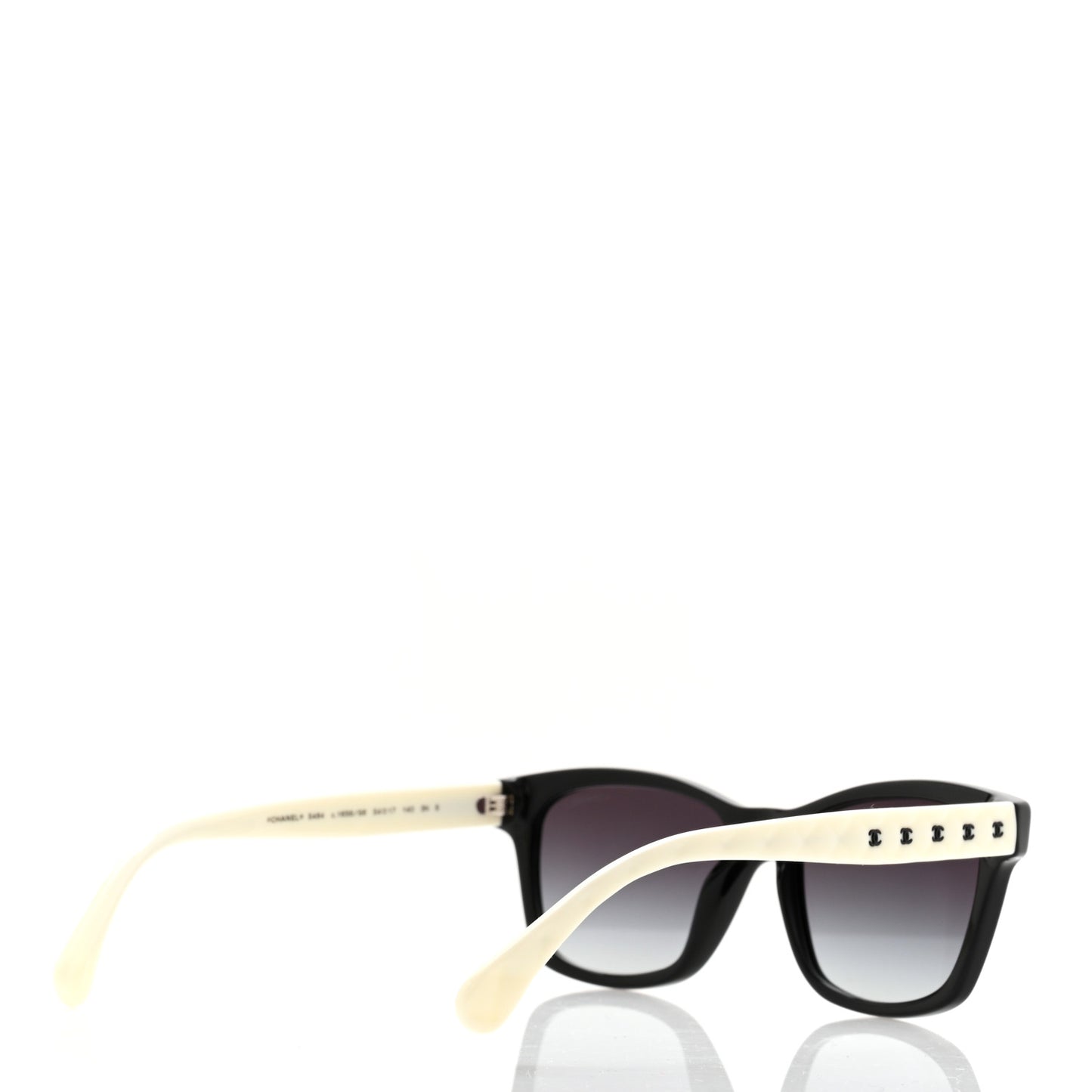 Acetate Quilted CC Square Sunglasses 5484 White Black