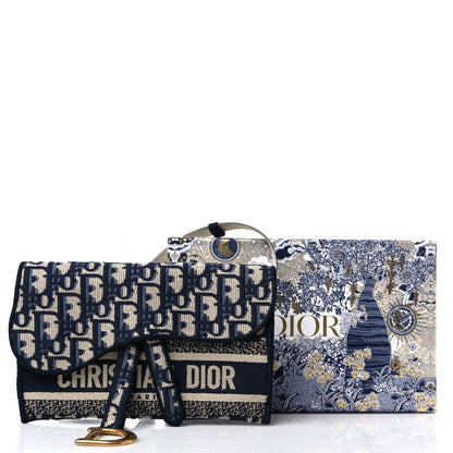 Christian Dior Oblique Slim Saddle Pouch Blue 11 of 11