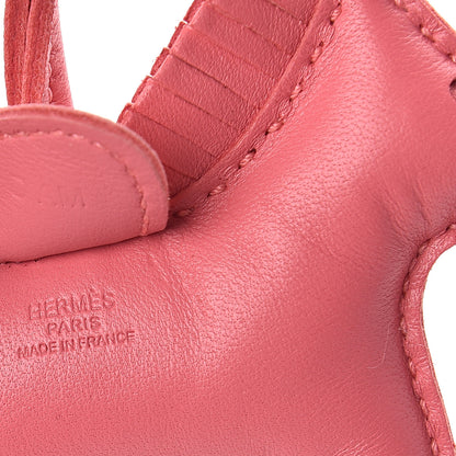 Hermes Milo Lambskin Grigri Rodeo Horse Bag Charm PM Rose Azalee 3 of 3