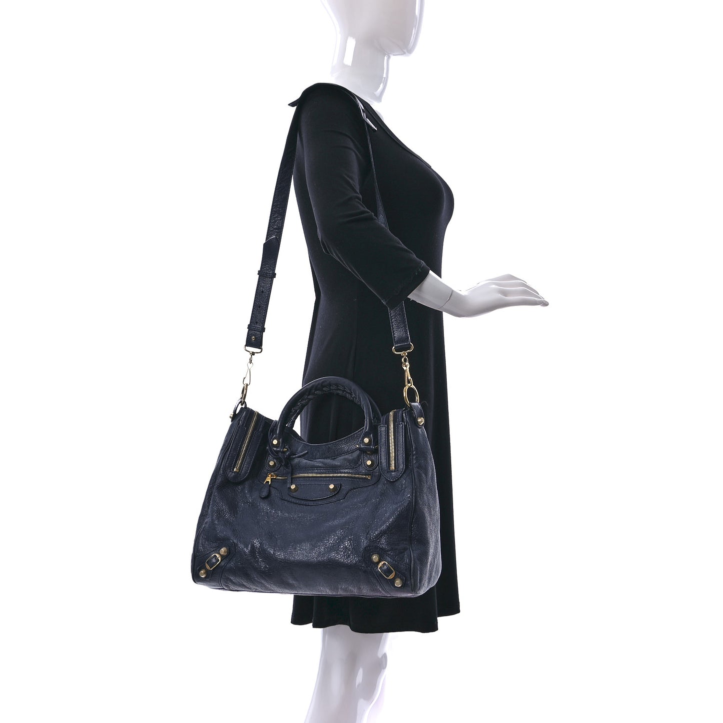 Agneau Giant 12 Gold Hardware Velo Bleu Obscur