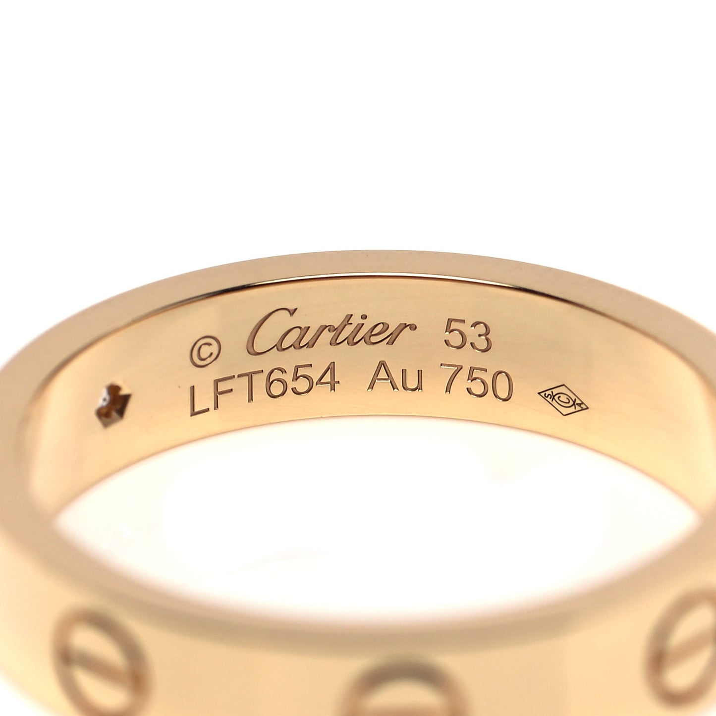 18K Yellow Gold Diamond 4mm LOVE Wedding Band Ring 53 6.25