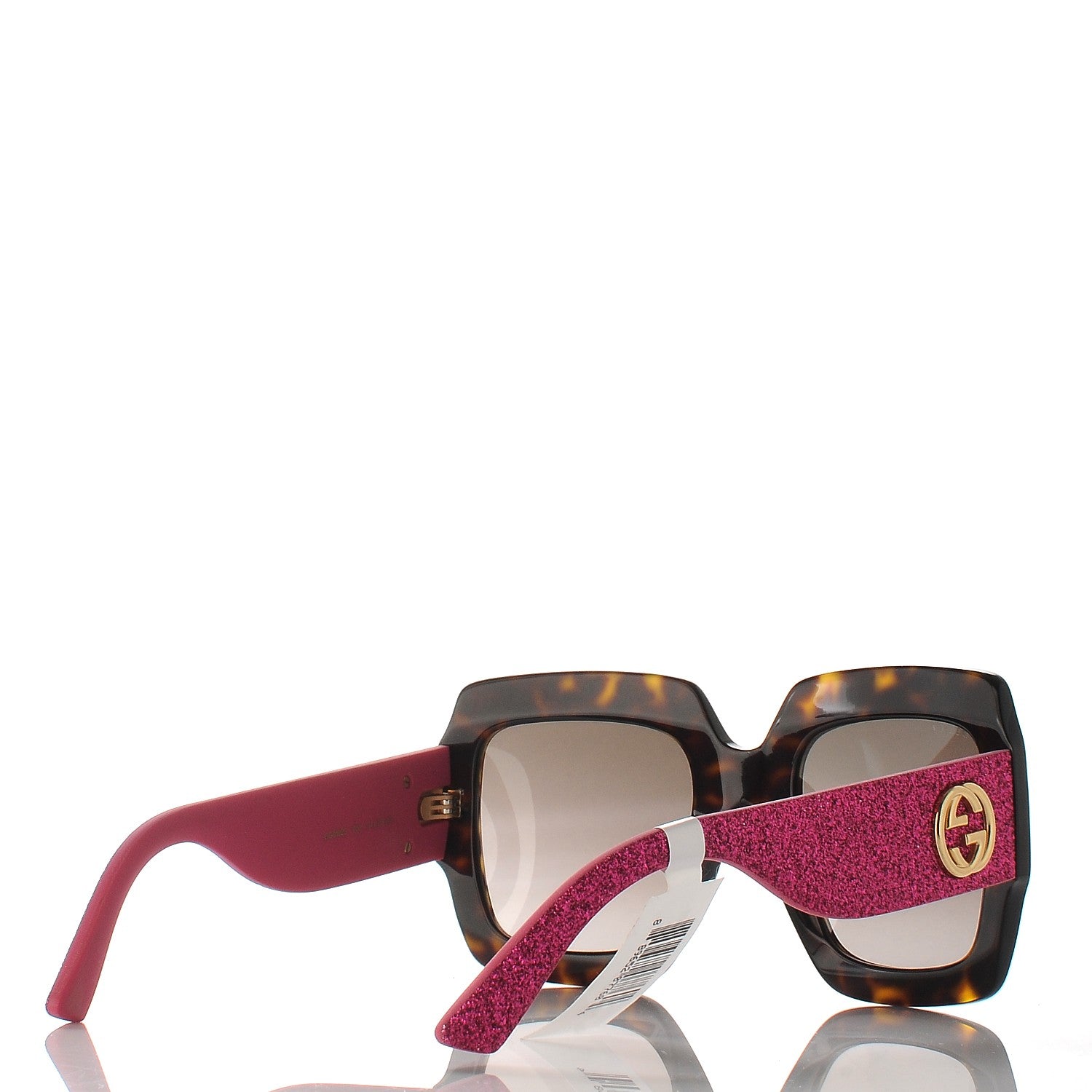 Gucci Square Frame GG0102S Sunglasses Glitter Pink Multi 3 of 7