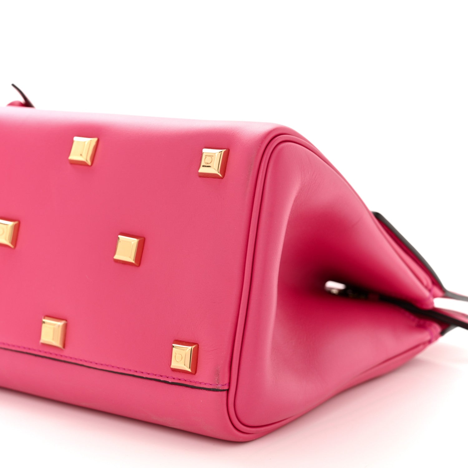 Salvatore Ferragamo Calfskin Medium Studio Bag Hot Pink 10 of 11