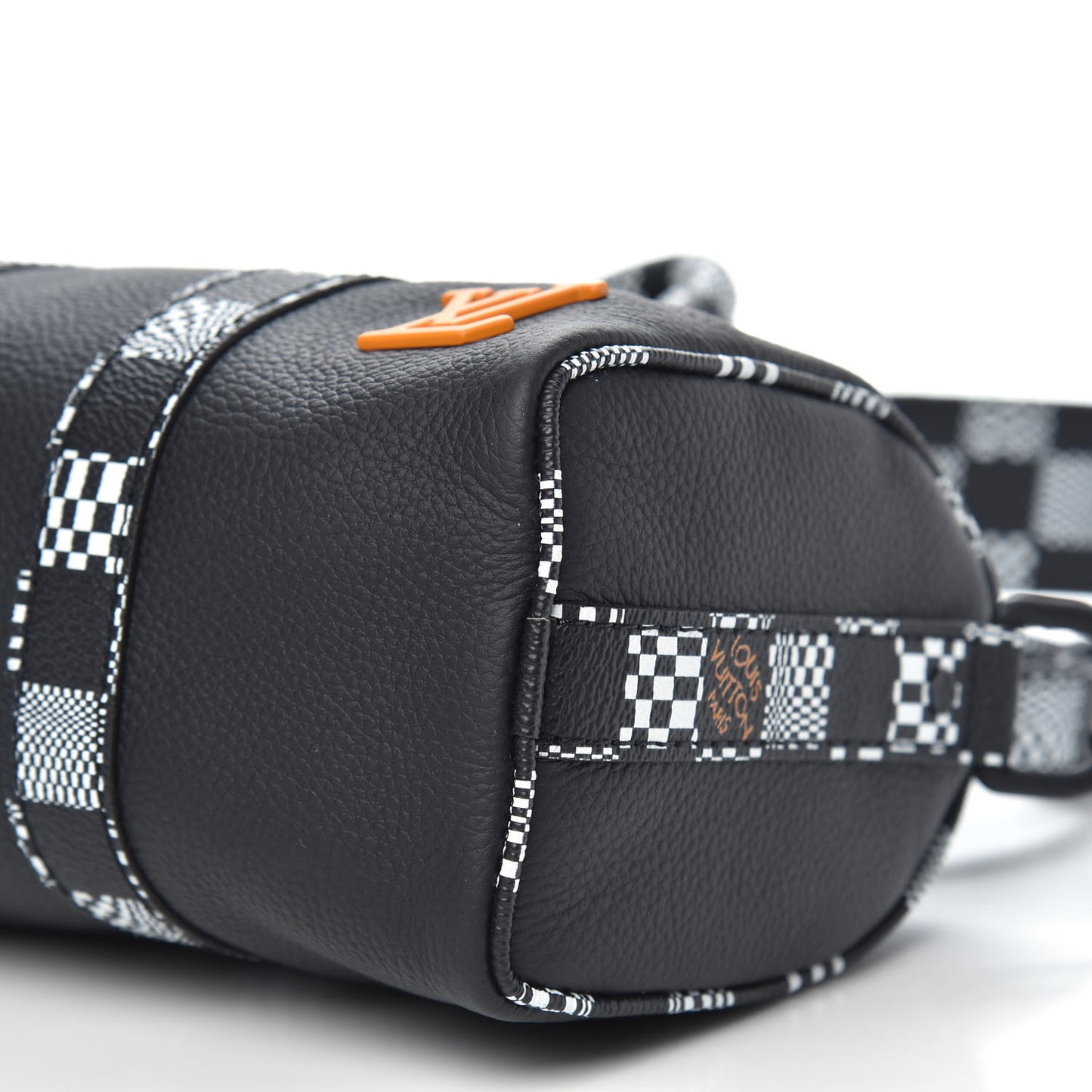 Calfskin Damier Distorted Keepall XS Black
