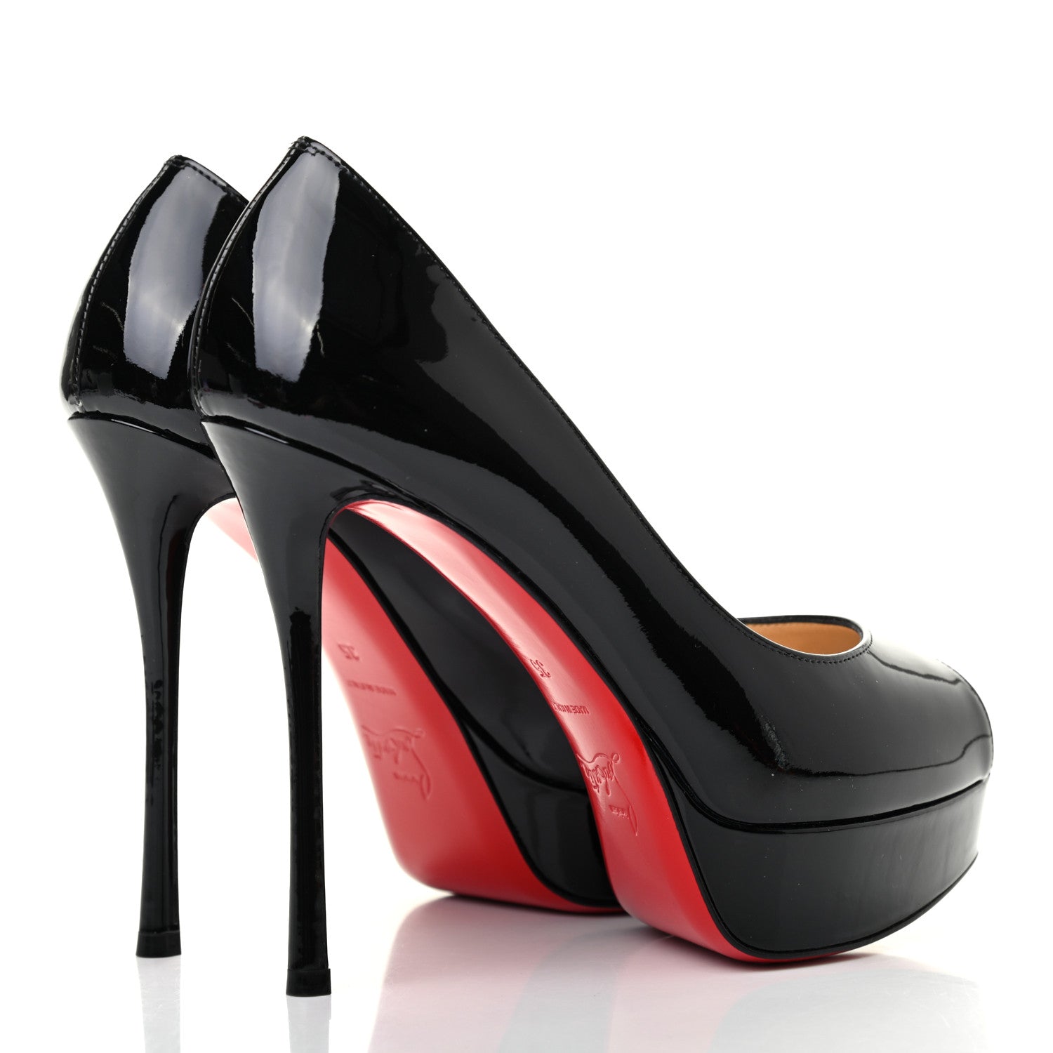 Christian Louboutin Patent Fetish Peep 130 Pumps 35 Black 3 of 5