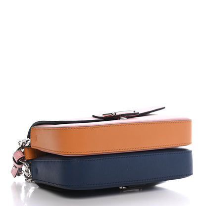 Fendi Vitello Dolce Nappa Flowerland Tri-Color Micro Double Baguette Blue Pink 3 of 9