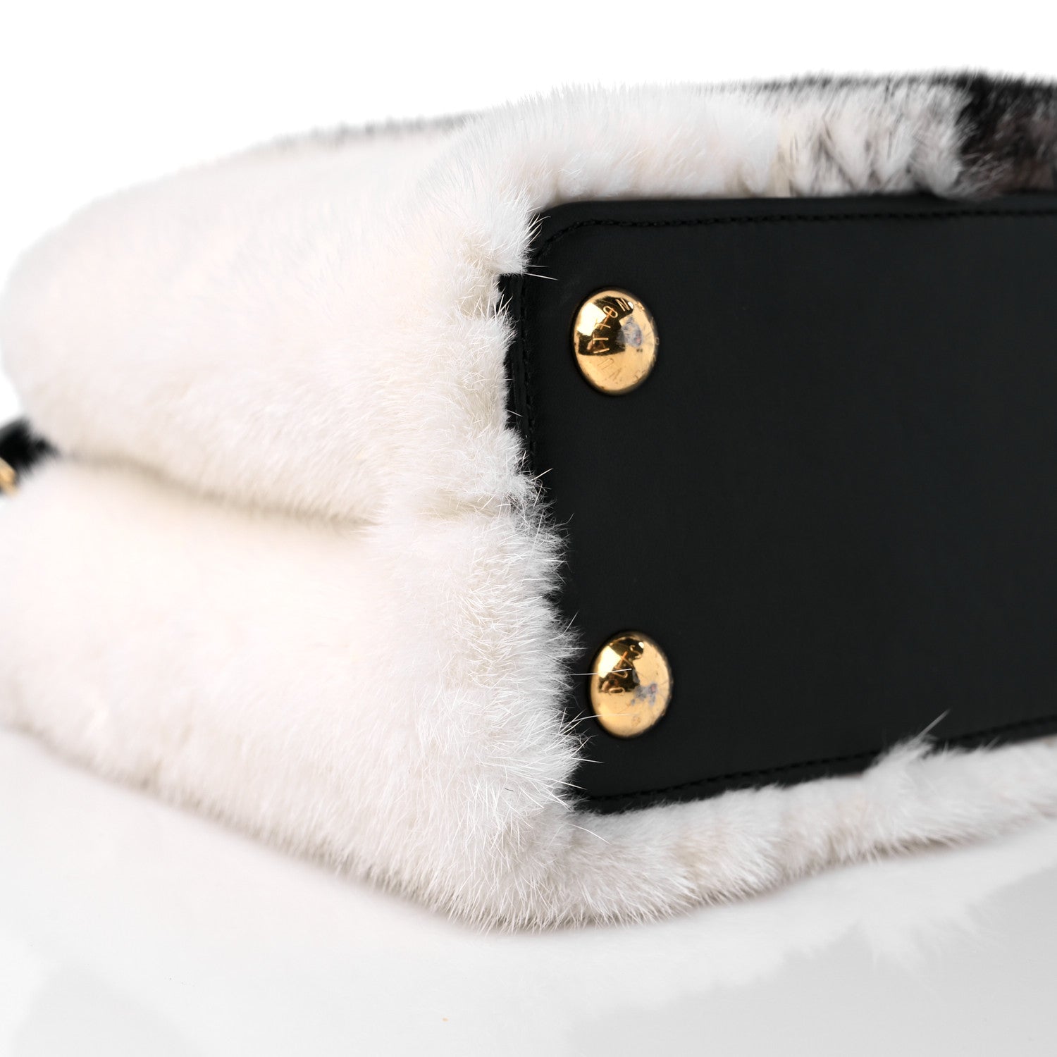Louis Vuitton Mink Calfskin Goatskin Capucines BB White Snow Grey Black 7 of 8