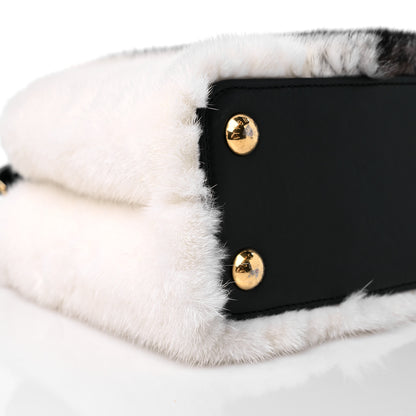 Louis Vuitton Mink Calfskin Goatskin Capucines BB White Snow Grey Black 7 of 8