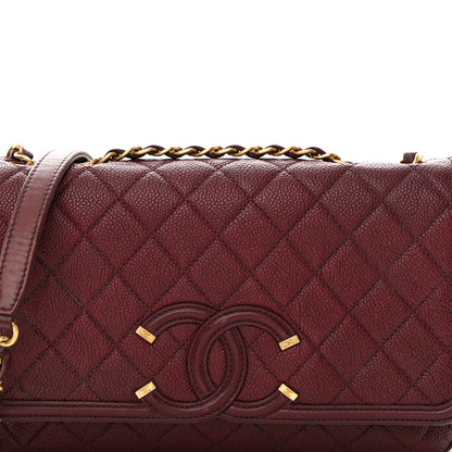 Chanel Caviar Quilted Medium CC Filigree Flap Burgundy 8 of 14