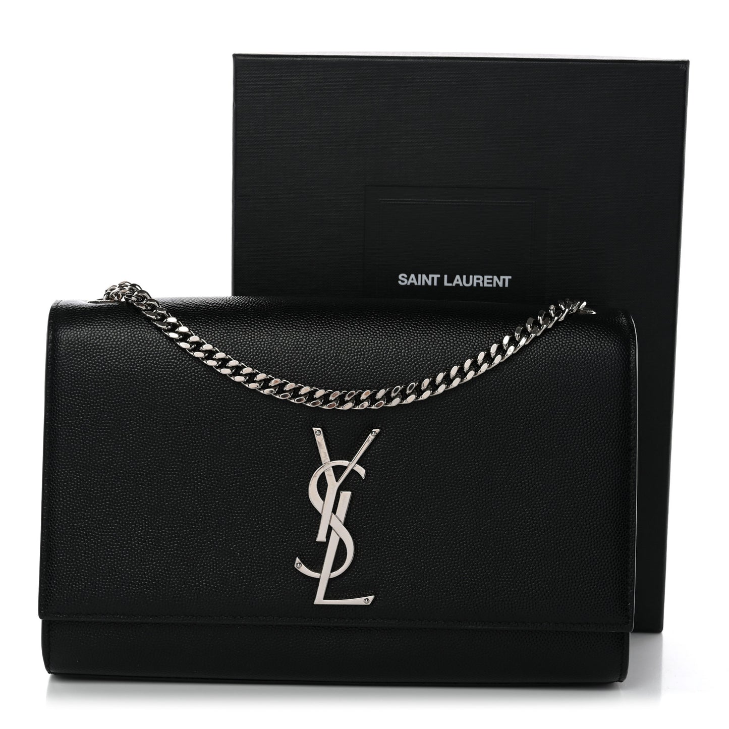 Grain De Poudre Medium Classic Monogram Kate Satchel Black