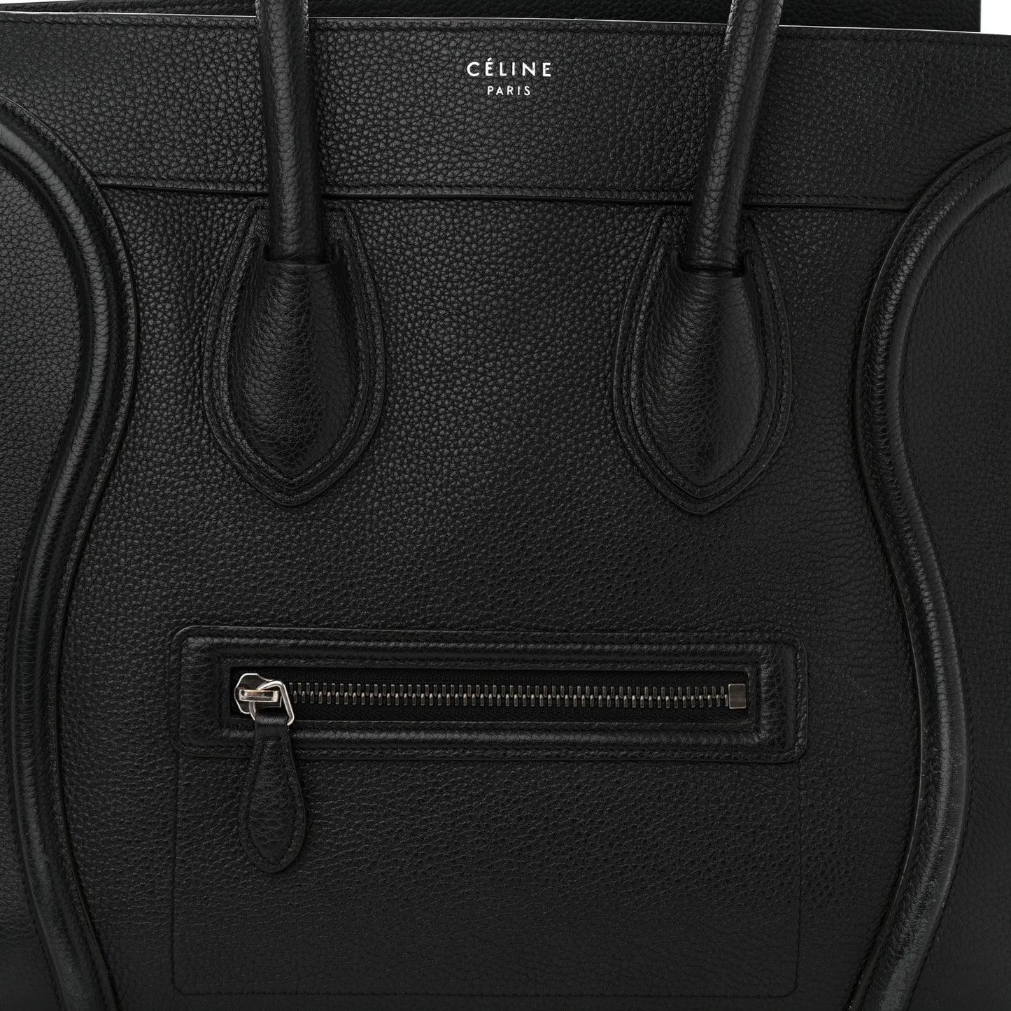 Drummed Calfskin Mini Luggage Black