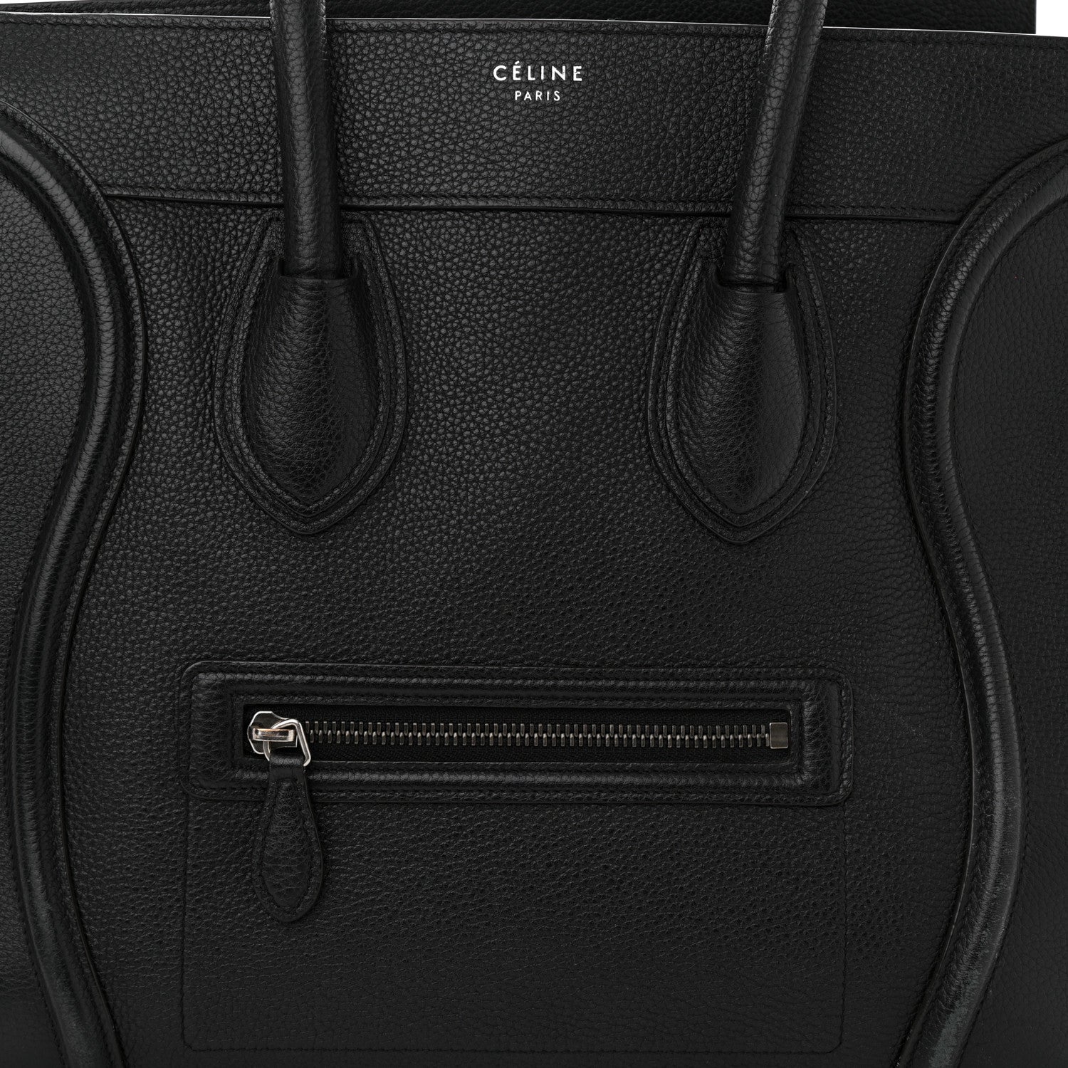 Celine Drummed Calfskin Mini Luggage Black 7 of 19