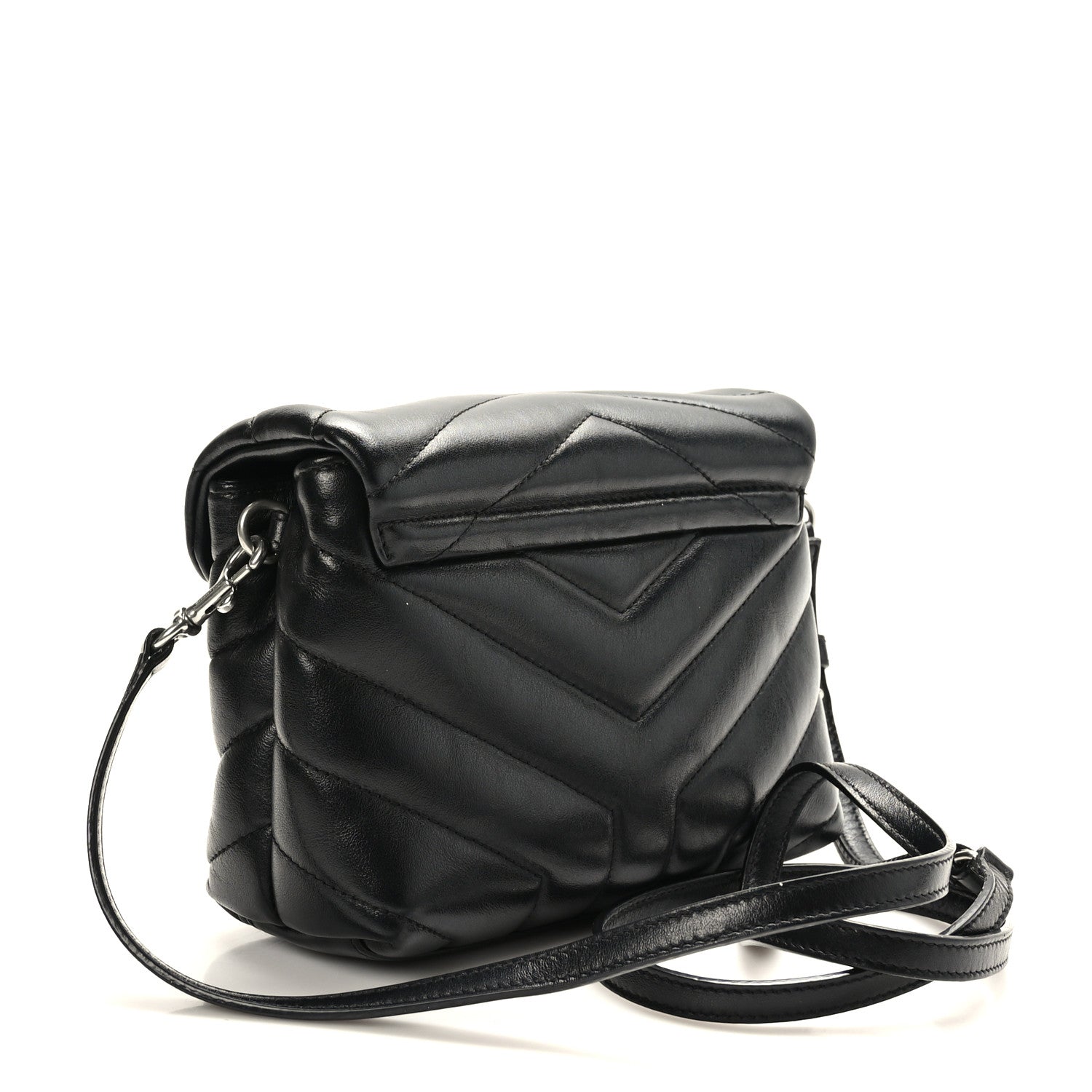 Saint Laurent Calfskin Y Quilted Monogram Toy Loulou Crossbody Bag Black 3 of 10