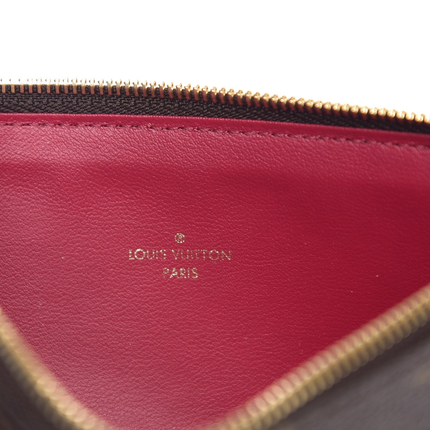 Monogram Felicie Chain Wallet Zippered Insert Fuchsia