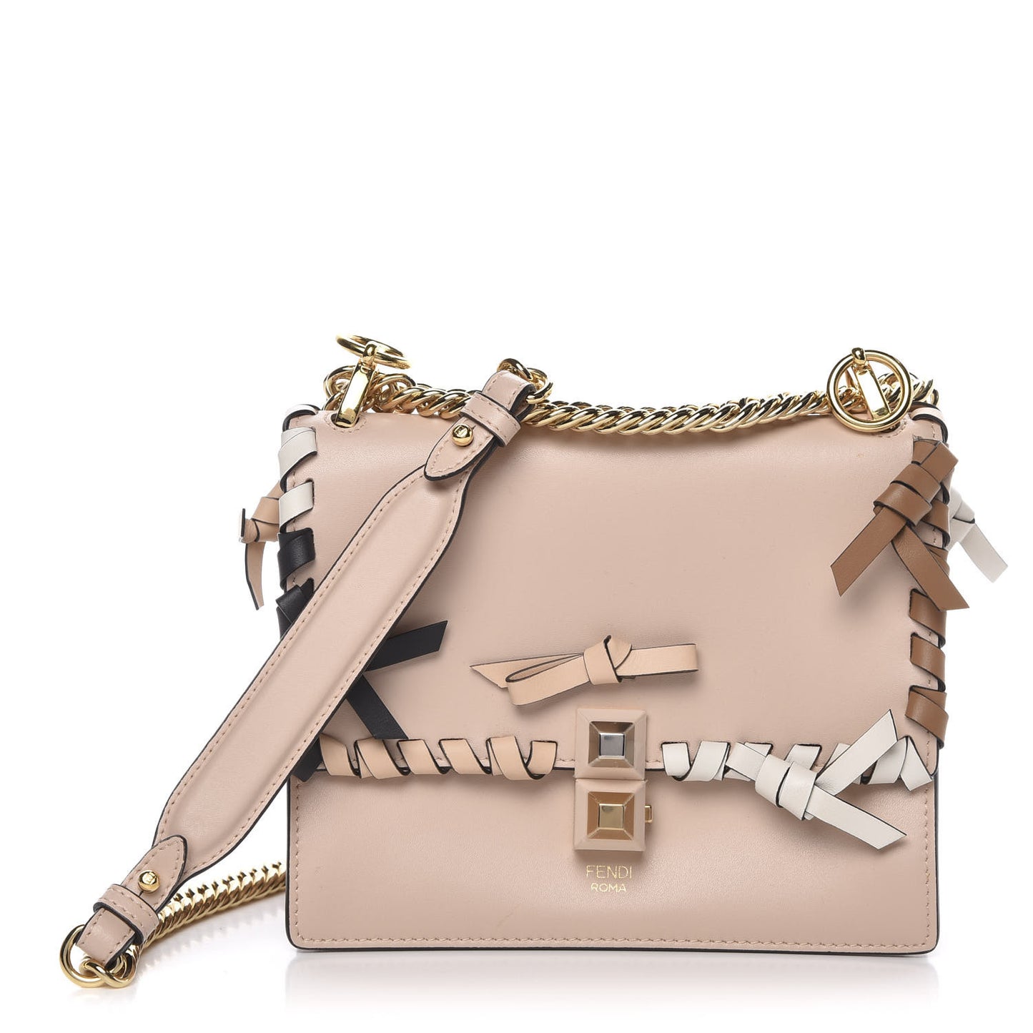 Vitello Liberty Whipstitch Bow Small Kan I Shoulder Bag Plaster Multicolor