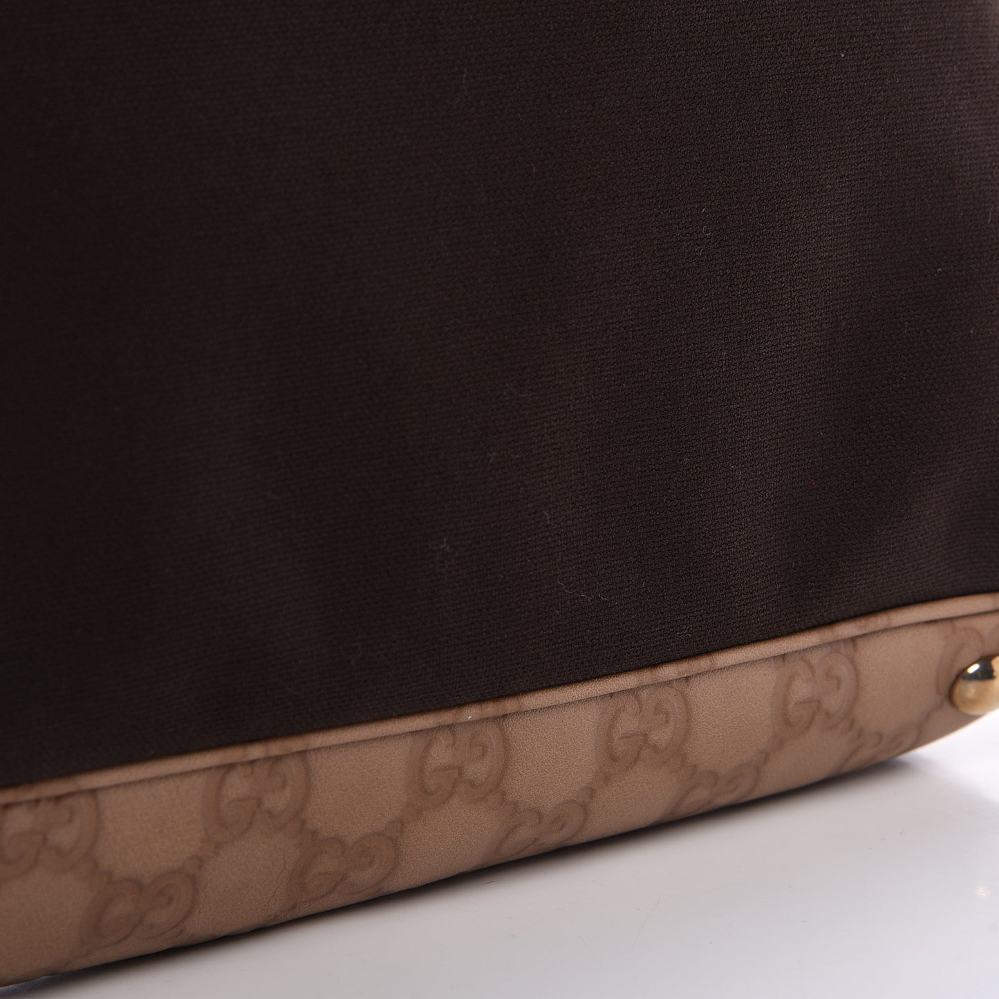 Guccissima Trim Canvas Hobo Brown