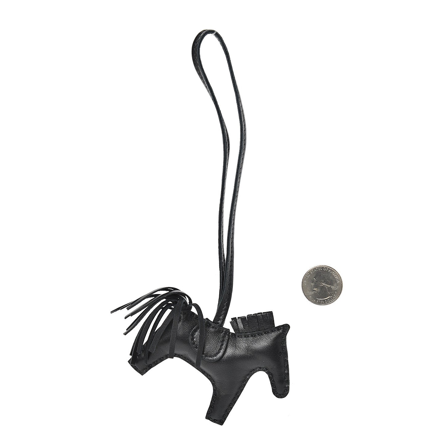 Milo Lambskin Grigri Rodeo Horse Bag Charm PM So Black