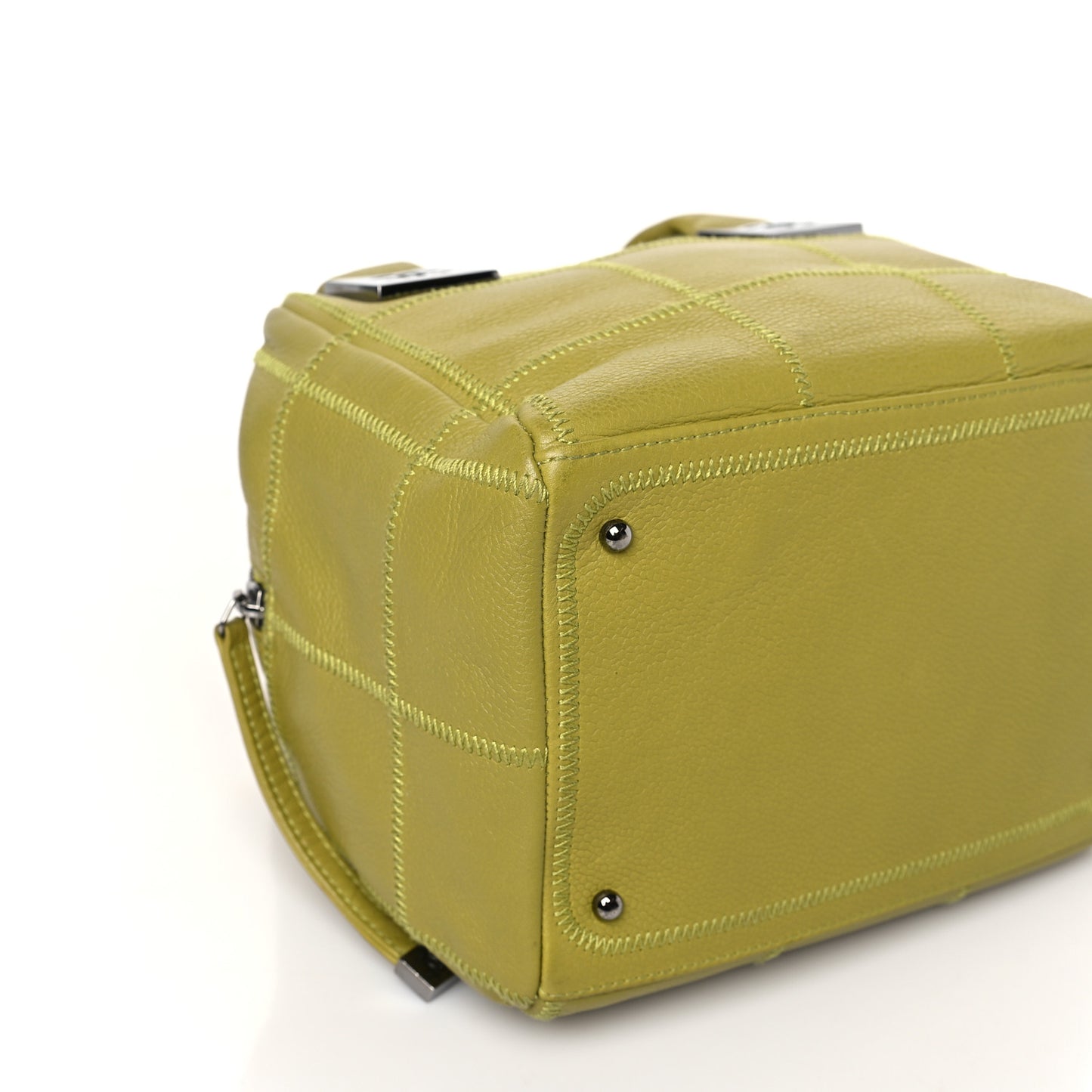 Caviar Square Stitched Bowler Green
