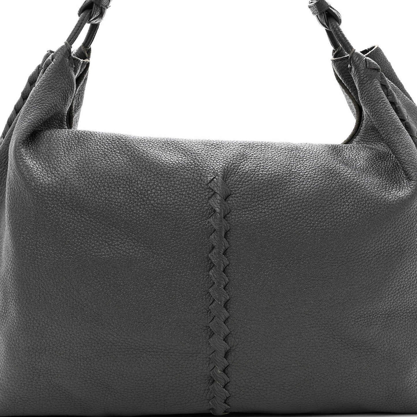 Washed Cervo Deerskin Shoulder Bag New Light Grey