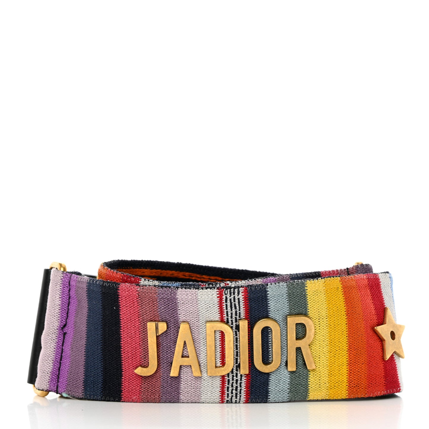 Canvas Embroidered Studded Rainbow J’Adior Shoulder Strap