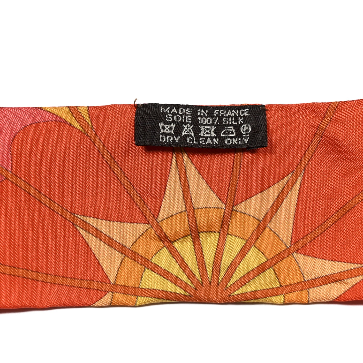 Hermes Silk Rose de Compas Twilly Orange Corail Jaune D'Or 3 of 4