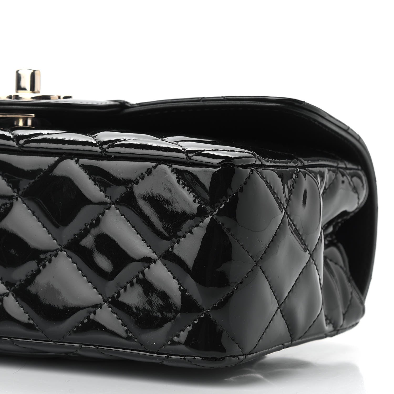 Chanel Patent Calfskin Quilted Mini Rectangular Flap Black 9 of 9
