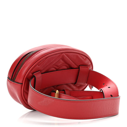 Gucci Calfskin Matelasse GG Marmont Belt Bag 75 30 Hibiscus Red 3 of 13