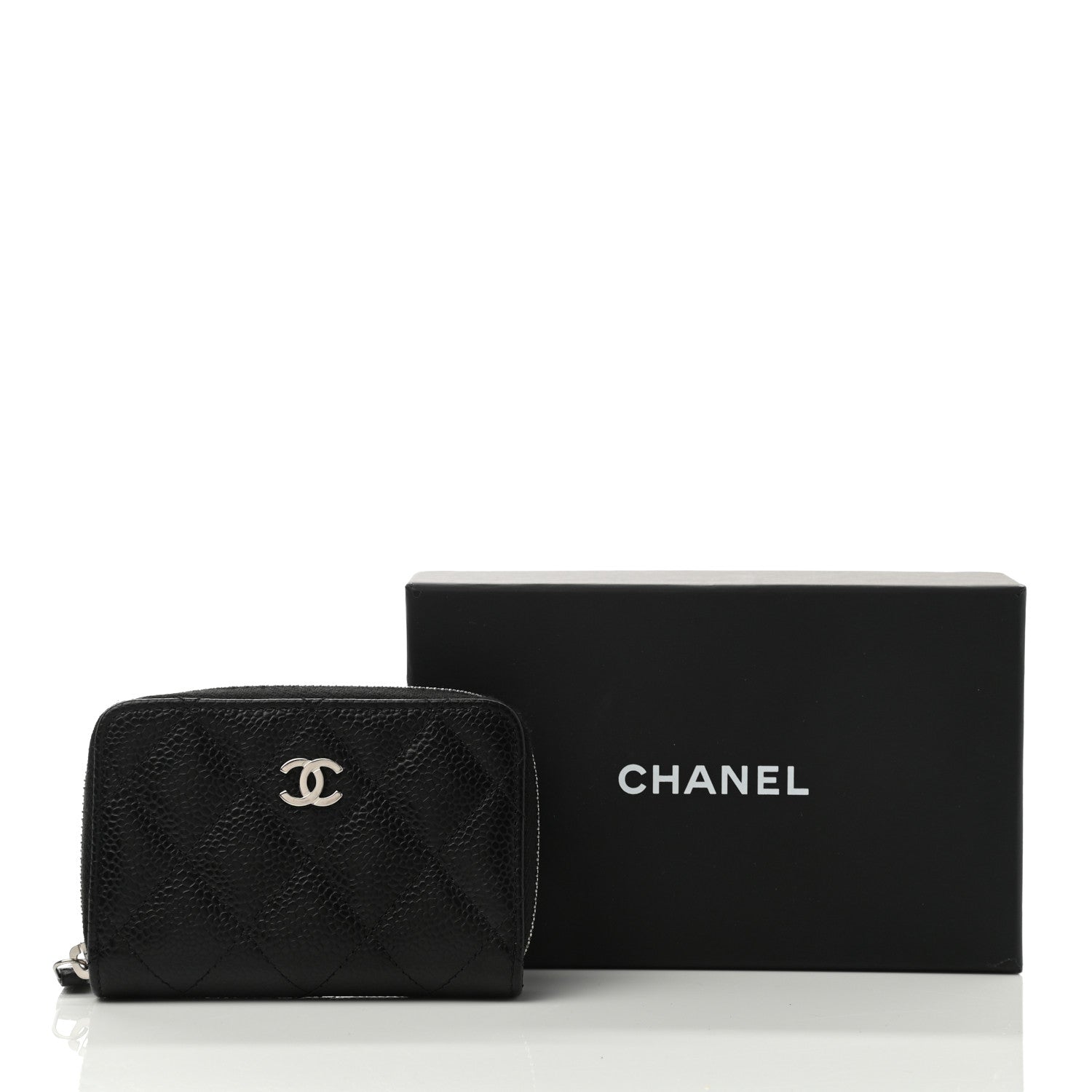 Chanel Caviar Quilted Zip Coin Purse Black 8 of 9