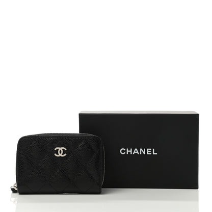 Chanel Caviar Quilted Zip Coin Purse Black 8 of 9