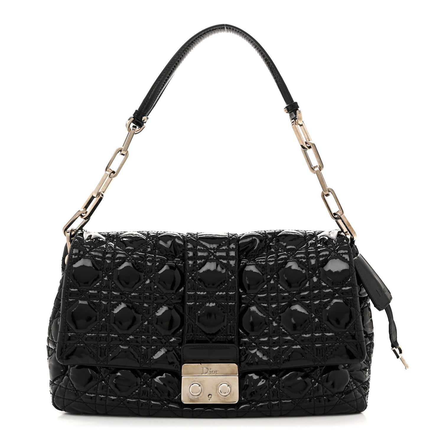 Christian Dior Patent Cannage New Lock Flap Black 1 of 14