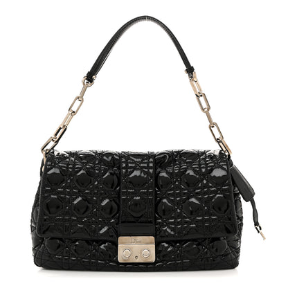 Christian Dior Patent Cannage New Lock Flap Black 1 of 14